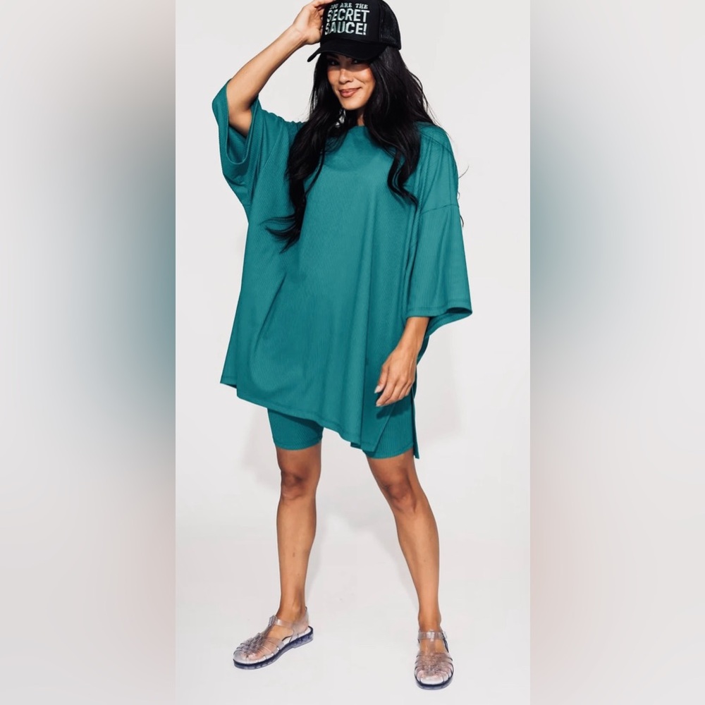 Dressed In LaLa Malone Ribbed biker set